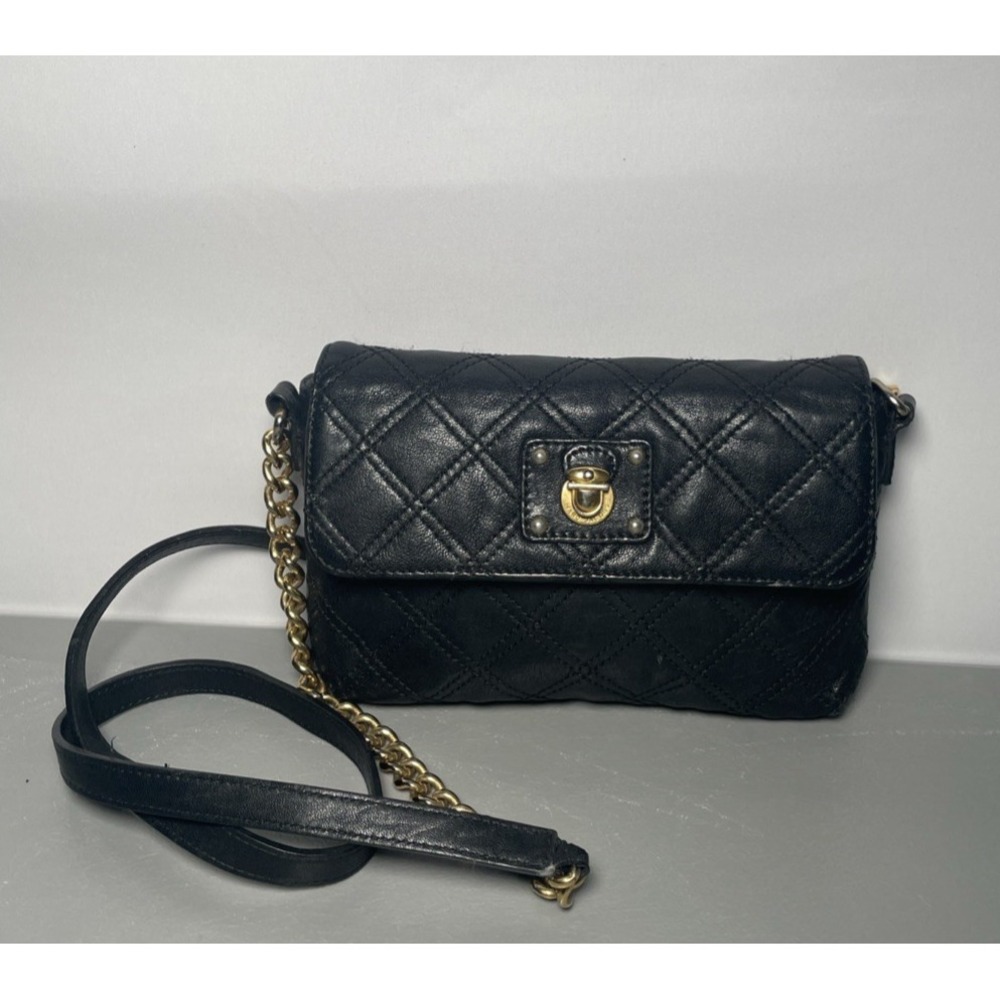 Marc Jacobs Black Quilted Leather Small Shoulder Bag Crossbody